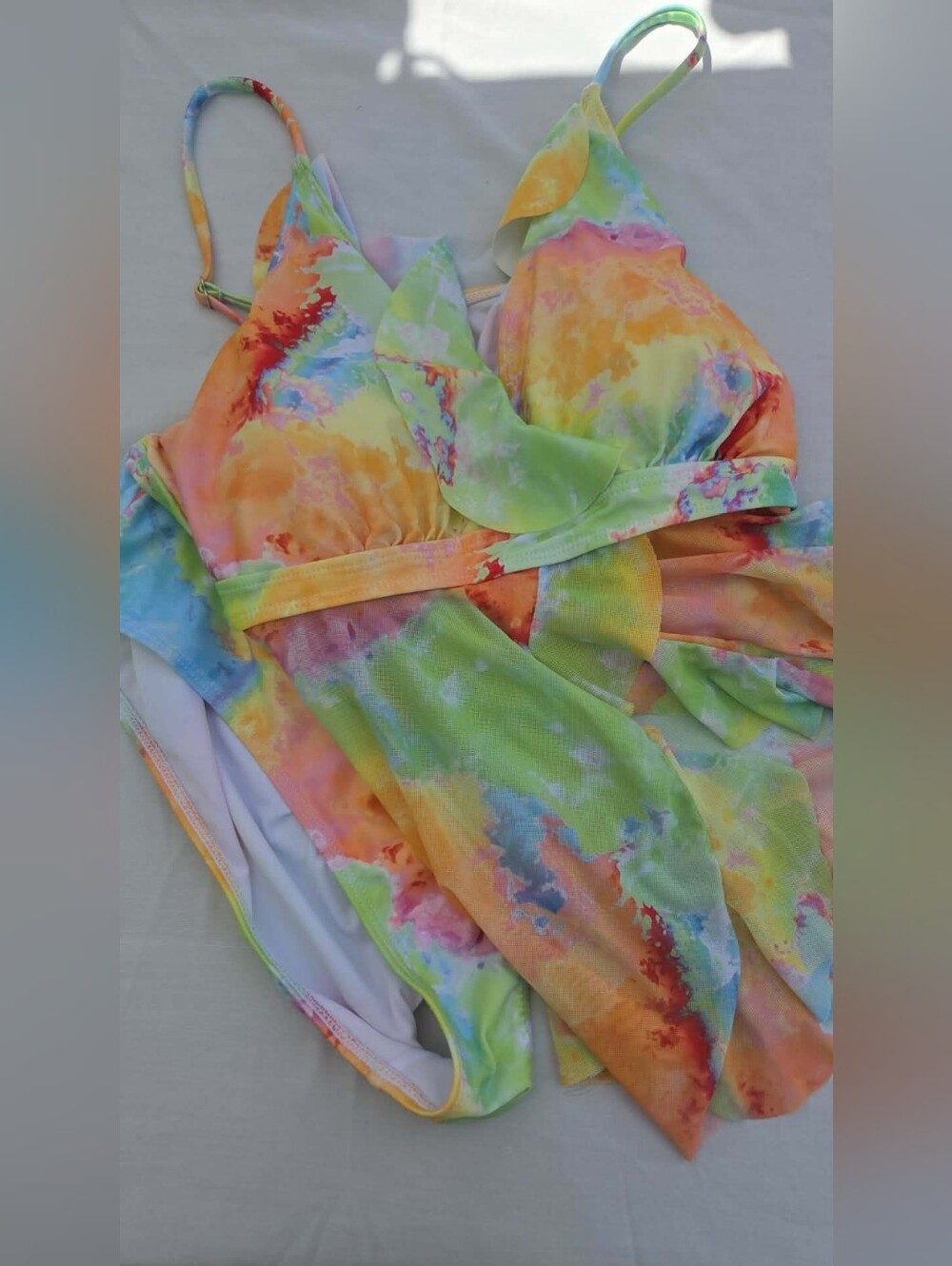 Tie-Dye One-Piece Swimsuit - Multicolor Size 1x